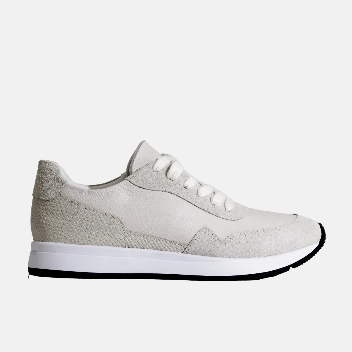 Tenis priscilla de cuero para mujer - Hueso - Imagen 2