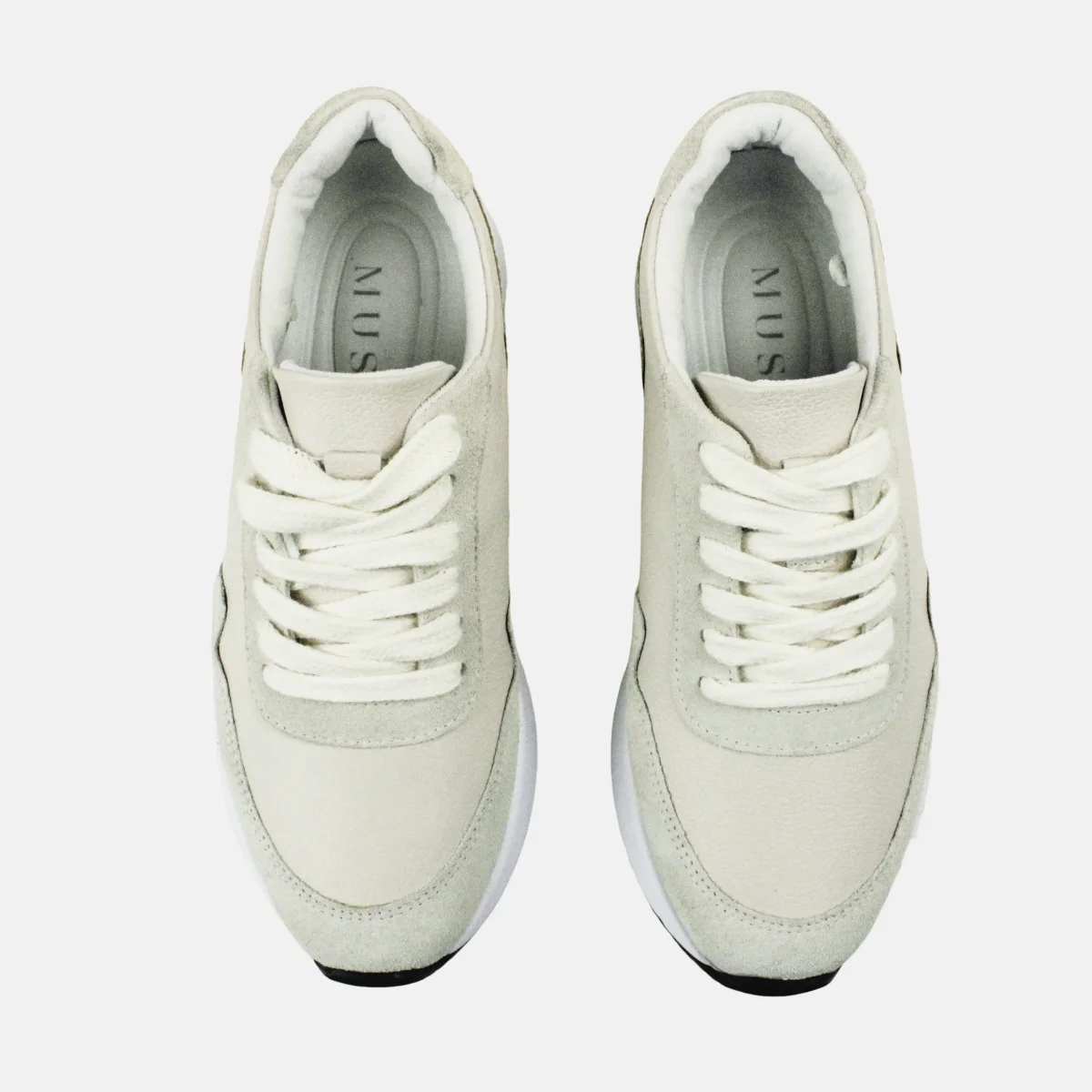 Tenis priscilla de cuero para mujer - Hueso - Imagen 5