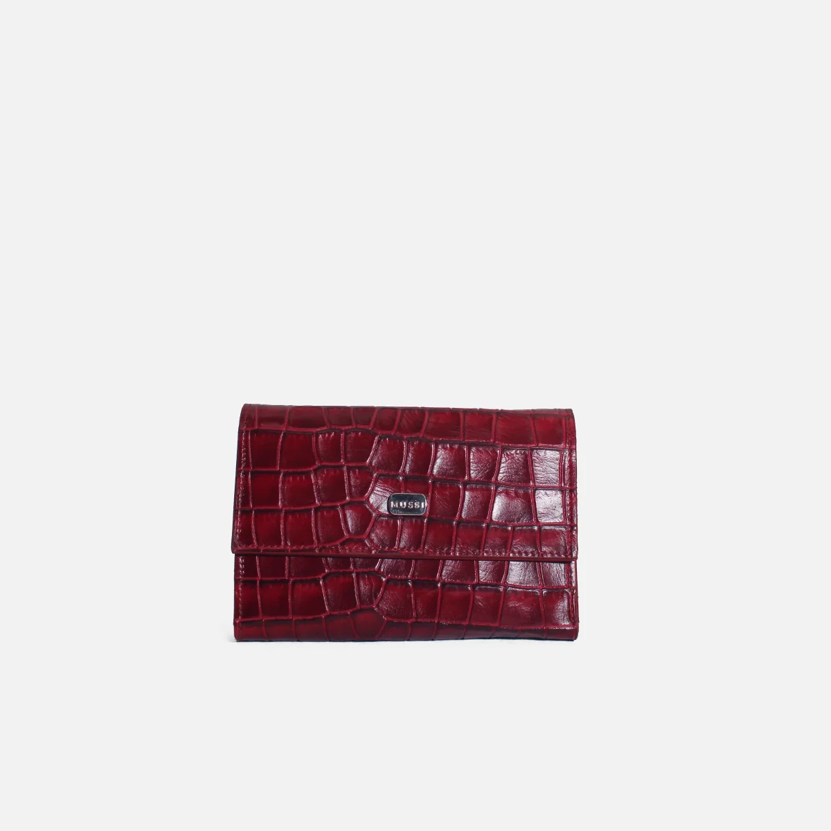 Billetera aqua de cuero para mujer- Vino