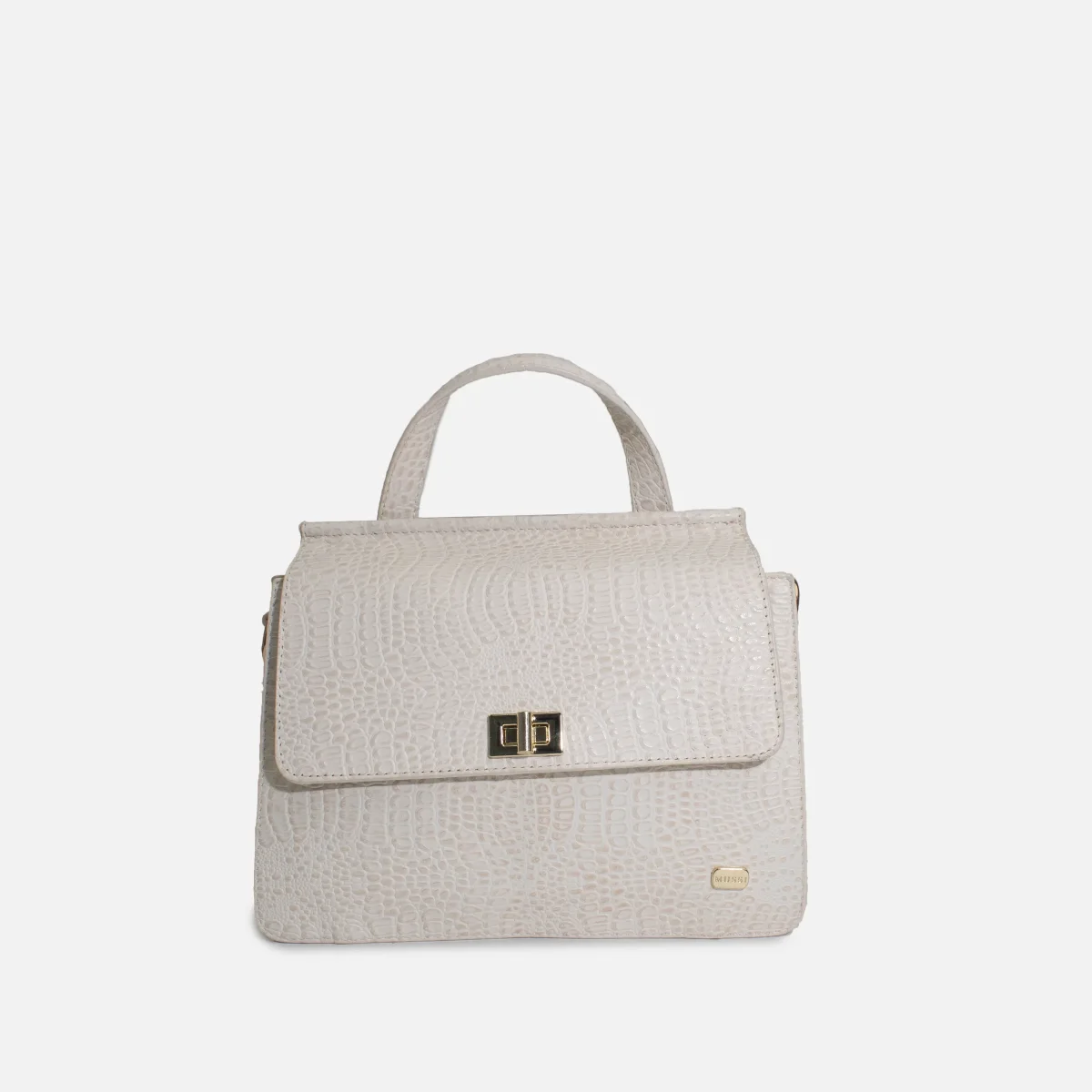 Bolso manos libres jade de cuero para mujer - Hueso - Imagen 2