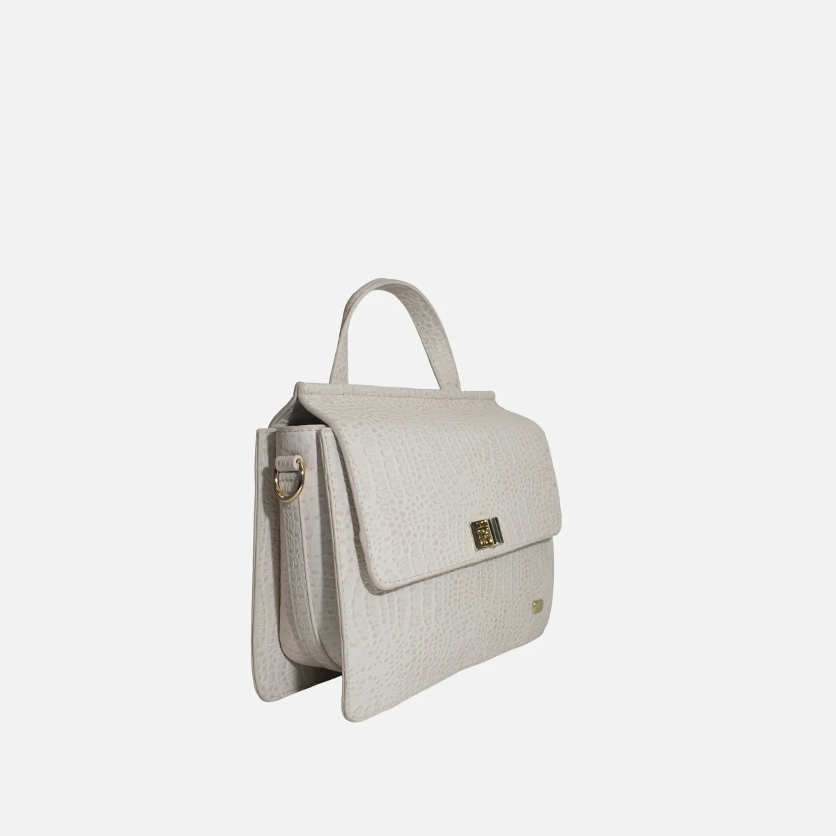 Bolso manos libres jade de cuero para mujer - Hueso - Imagen 3