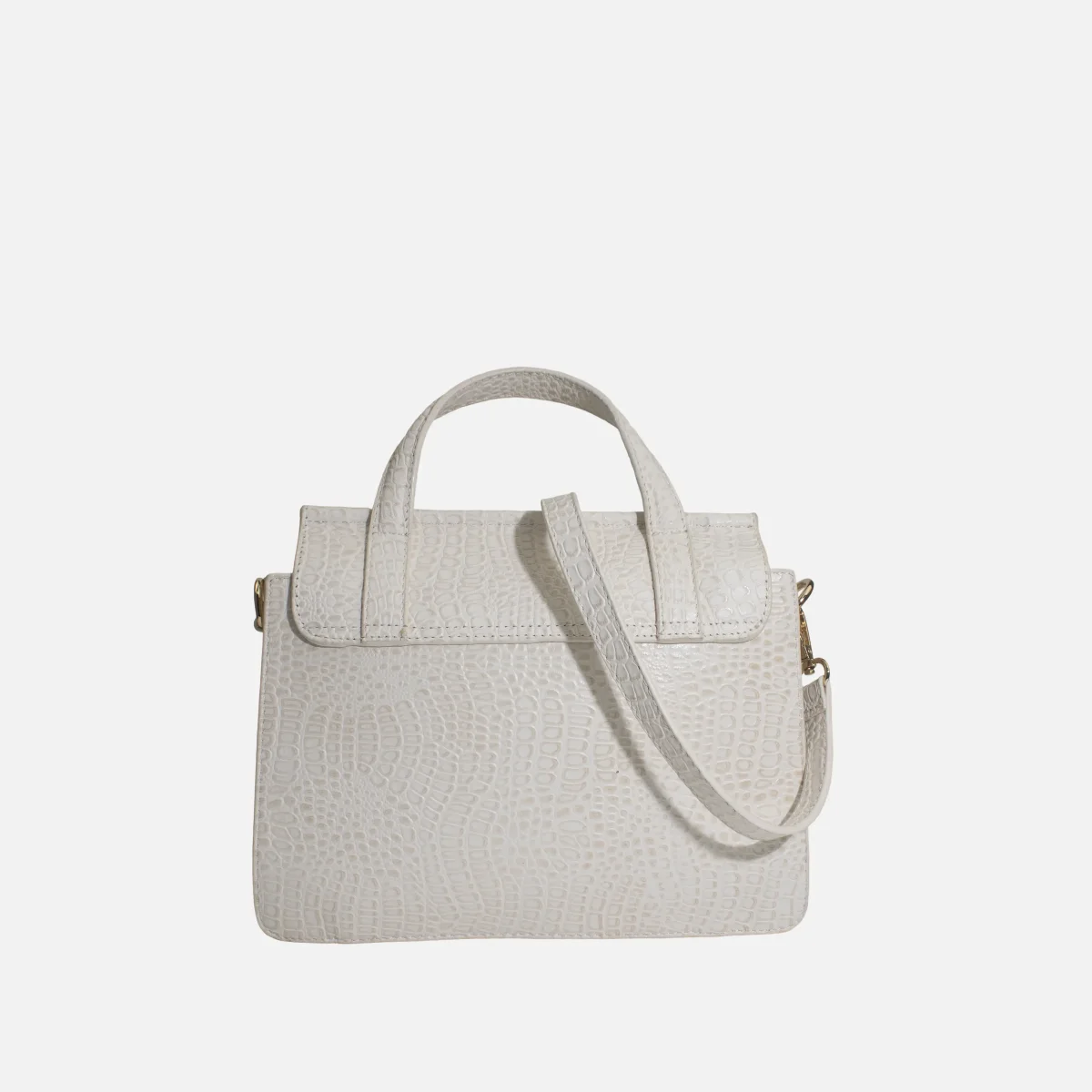 Bolso manos libres jade de cuero para mujer - Hueso - Imagen 4