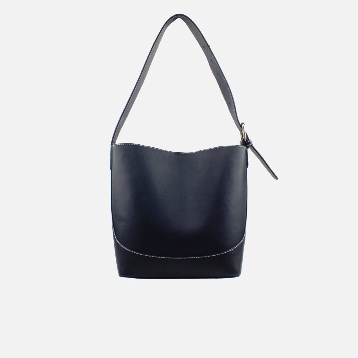 Cartera elemental de cuero para mujer - Negro - Imagen 4