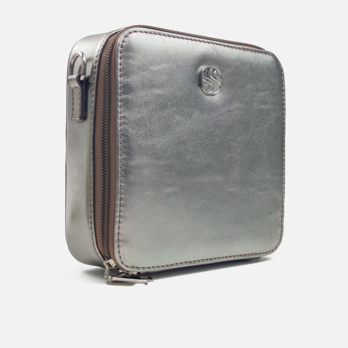 Bolso manos libres lia de cuero para mujer - Bronce - Imagen 3